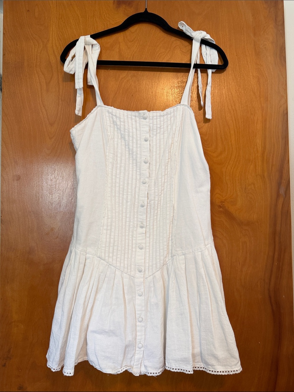 Zara White Tie-Shoulder Mini Dress